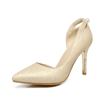 

Fashion Sexy New Big Size Sale 30-48 Women shoes summer spring autumn Pointed Toe Pumps High Heels Wedding Party Shoes 161