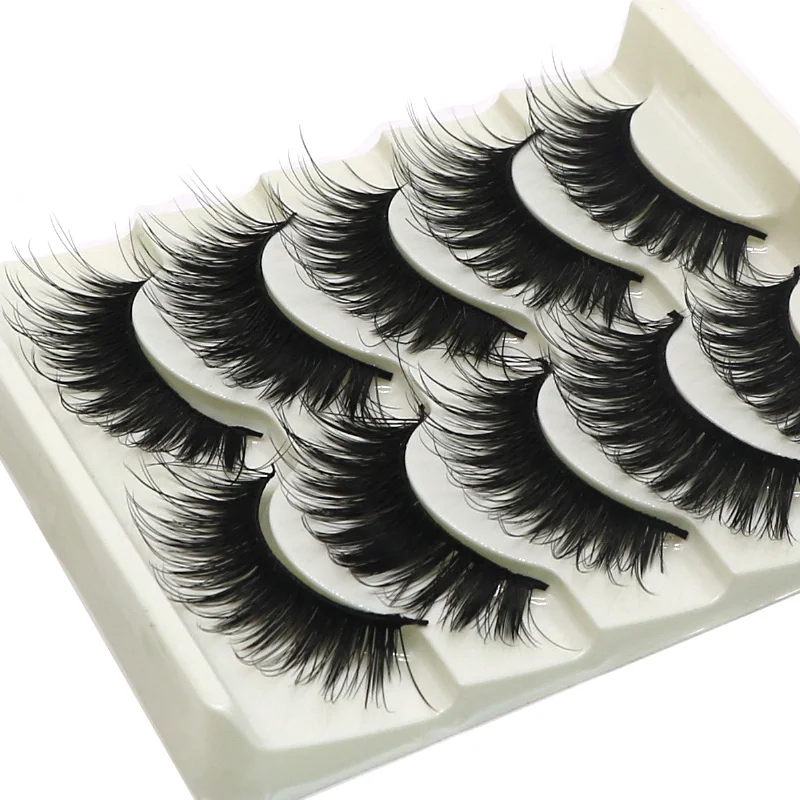 

5/6/10 Pair False Eyelashes Extensions Fake Lashes 3D Lashes Thick Long Cross Eye Lashes Extension Makeup Eyelash for Building