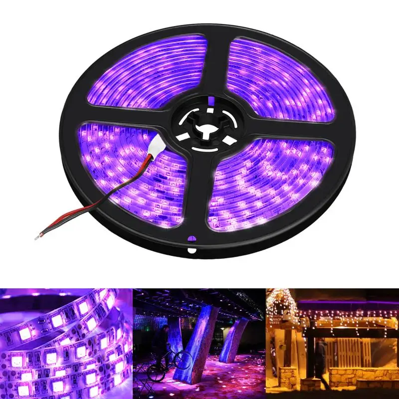 

DC 12V UV Ultraviolet led strip Purple light IP65 5M 60LED Waterproof tape lamp for DJ Fluorescence party #2