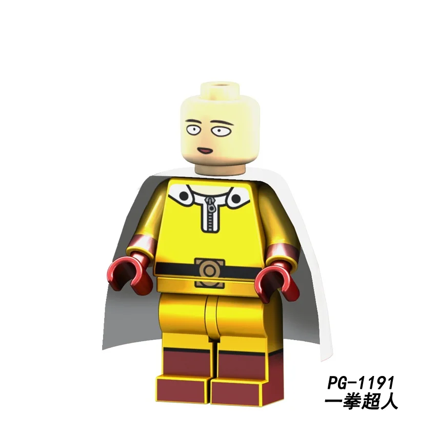 Строительные блоки 50 шт./партия серия комиксов Anpanman One Punch-Man Супер Герои набор действий Saitama Образование Детские игрушки