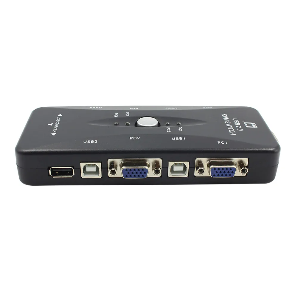 EPULA 4 порта Kvm переключатель USB 2 0 VGA сплиттер принтер Мышь Клавиатура Pendrive Share Switcher