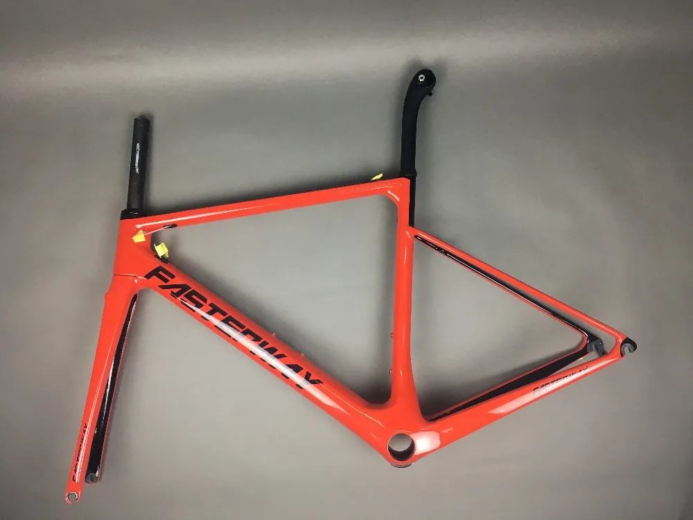 Sale light blue 2018 TAIWAN FASTERWAY classic carbon road frameset UD weaves carbon bike frame:Frameset+Seatpost+Fork+Clamp+Headset 161