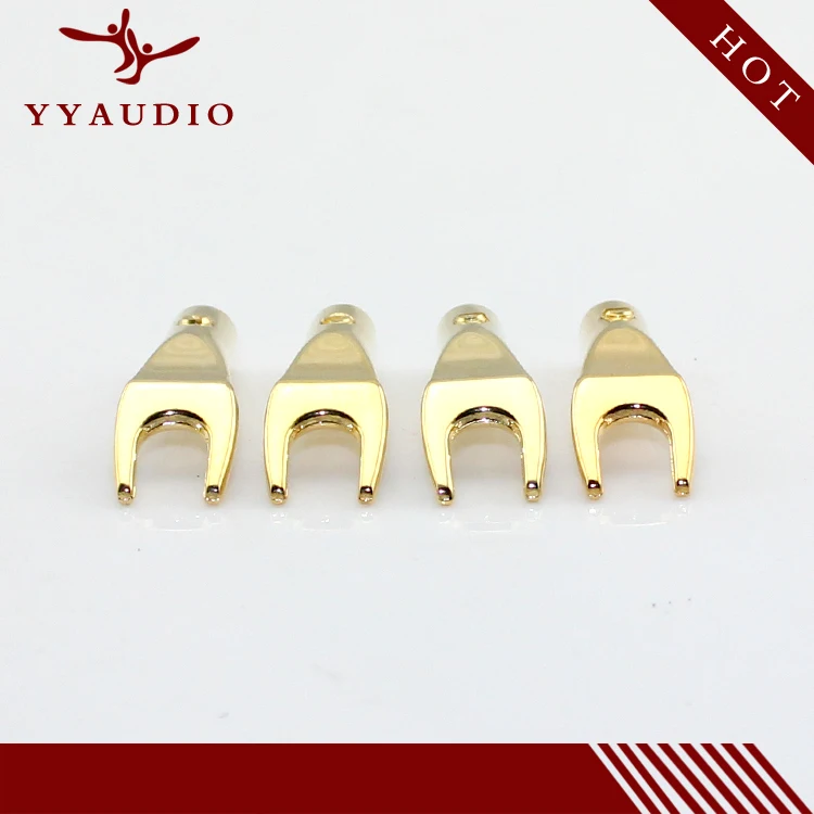 YYAUDIO 50 шт./лот латунный цинковый сплав и позолоченные Y образные вилки для