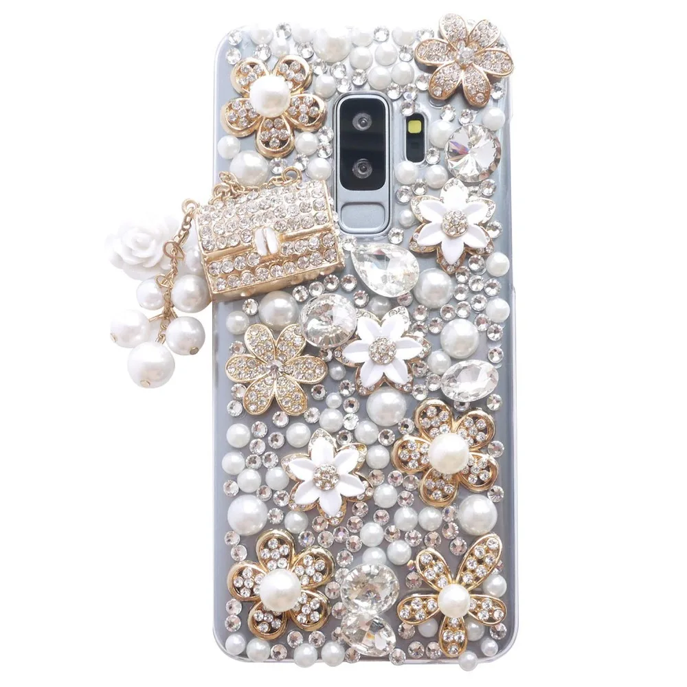 

For Samsung Galaxy S10 Plus Lite S10e Case S9 S8 Plus S7 Edge S6 Note 10 Pro 9 8 5 Super Cute Women Diamond Rhinestone Handbag