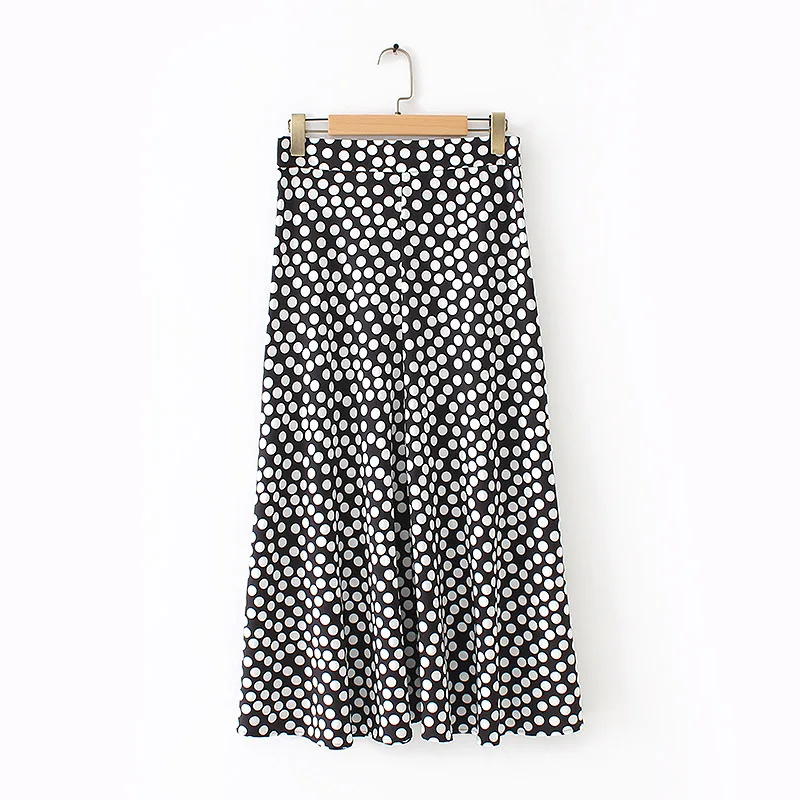 

2019 New Women fashion polka dot printing back zipper long skirt faldas mujer ladies streetwear chic casual slim skirts QUN320