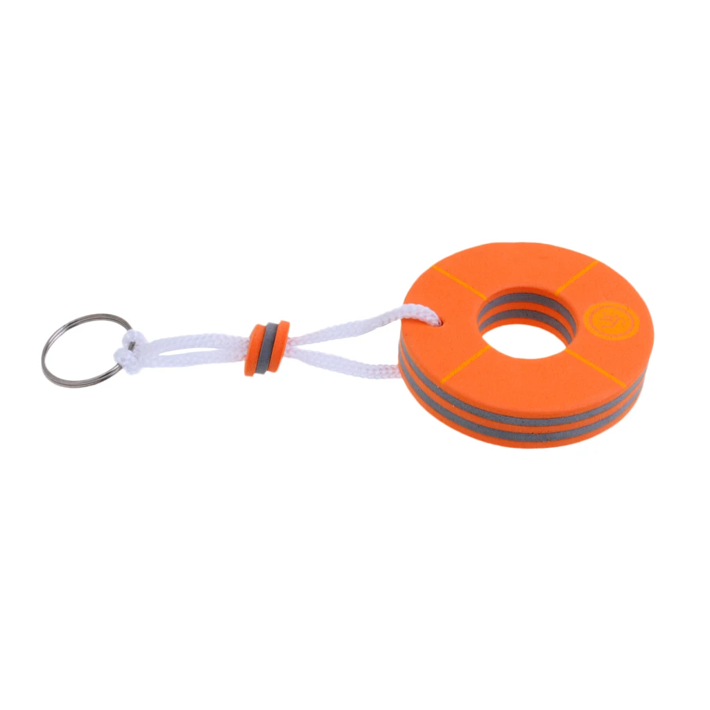 1 Pcs Yachting Boating Rafting Buoyant Floating Keychain Keyring Key Ring Buoy Shape Orange