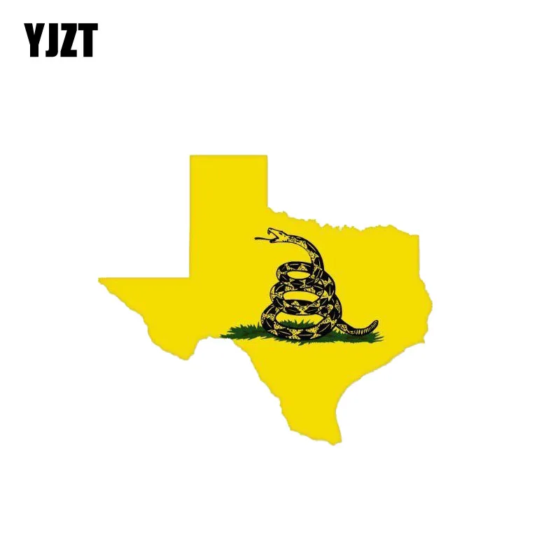 

YJZT 12CM*10.4CM Personality Car Sticker Texas Gadsden Flag Animal Snake Decal PVC 12-1242