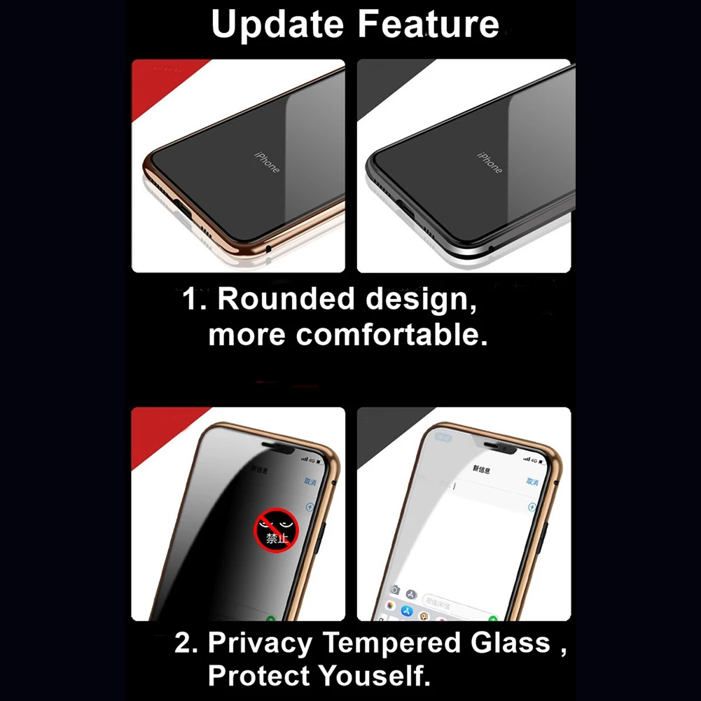 Конфиденциальности Магнитный Стекло чехол для samsung Galaxy Note 10 плюс металлический каркас против подсматривания Защитная крышка Капа для iPhone 11 Pro Max