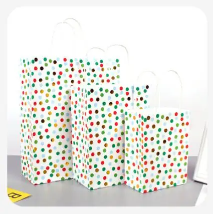 30 шт. праздничный подарок крафт бумажный мешок большая сумка для покупок DIY многофункциональная бумага сумка с ручками - Цвет: B
