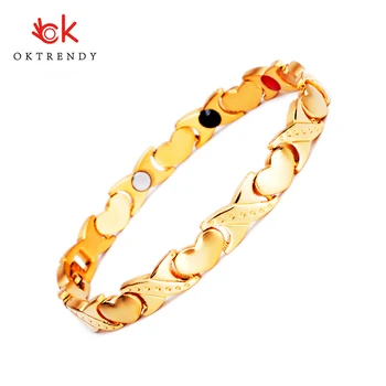 

Oktrendy Healing Magnet Bracelet High Quality Stainless Steel Heart Bracelet Charm DIY Bracelet Jewelry 4 colors