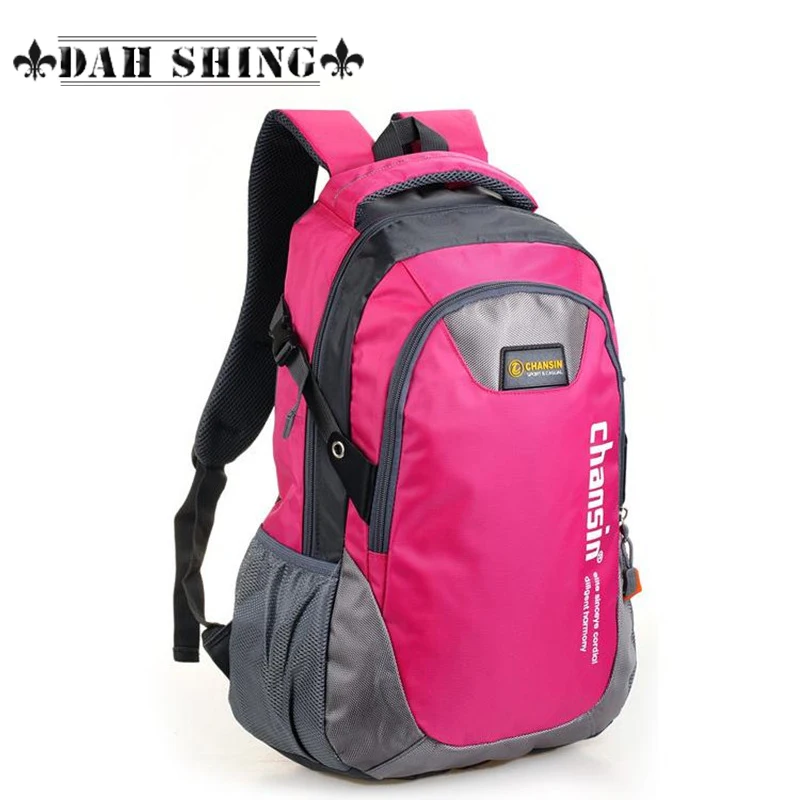 

Color contrast Waterproof Nylon large capacity men women backpack school bag travel bag rucksack 15" laptop bag zipper closure