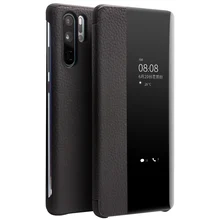 QIALINO, Модный чехол-книжка из натуральной кожи для huawei P30 Pro, 6,47 дюймов, ручная работа, чехол для телефона с умным окошком для huawei P30