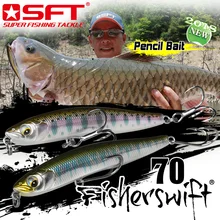 Señuelos de Pesca de pececillo hundido SFT 90mm 17g 70mm 10g señuelos de lápiz duro hundimiento cebo de peces de lubina Artificial tacklepro señuelo travieso