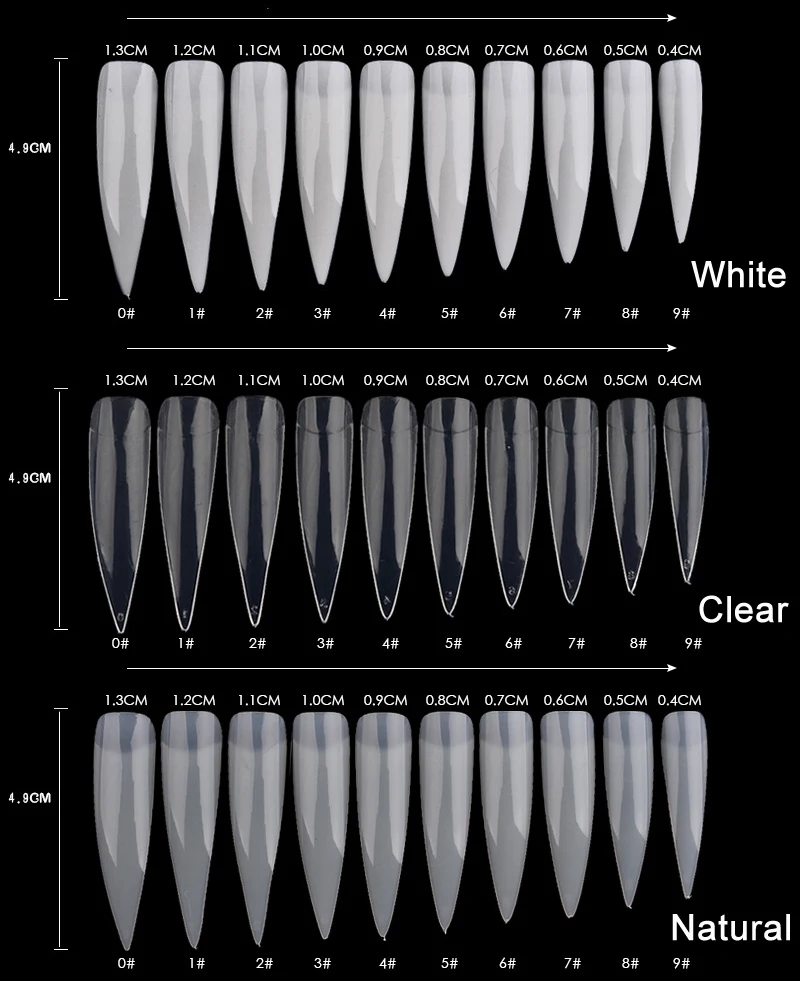 TKGOES 100 шт прозрачные/белые/натуральные длинные на шпильке, с острым искусственным фальшивые наполовину прикрывающие руки французские ногти советы арт салон