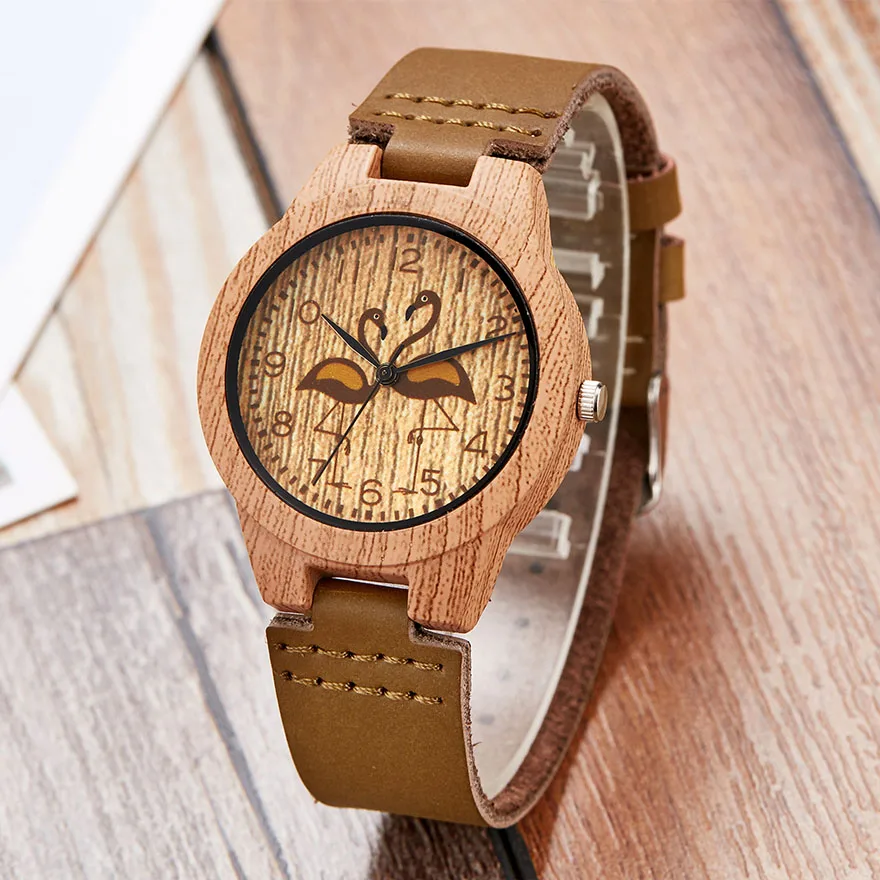 Reloj de madera de imitación de ciervo para hombre y mujer, cronógrafo de pulsera de cuarzo, de acrílico, pareja - Imagen 6