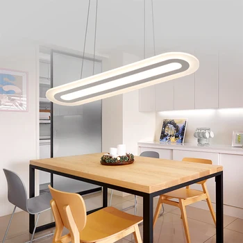 

Office led chandeliers modern minimalist ceiling lamp creative personality studio rectangular strip hanging lamp lamps