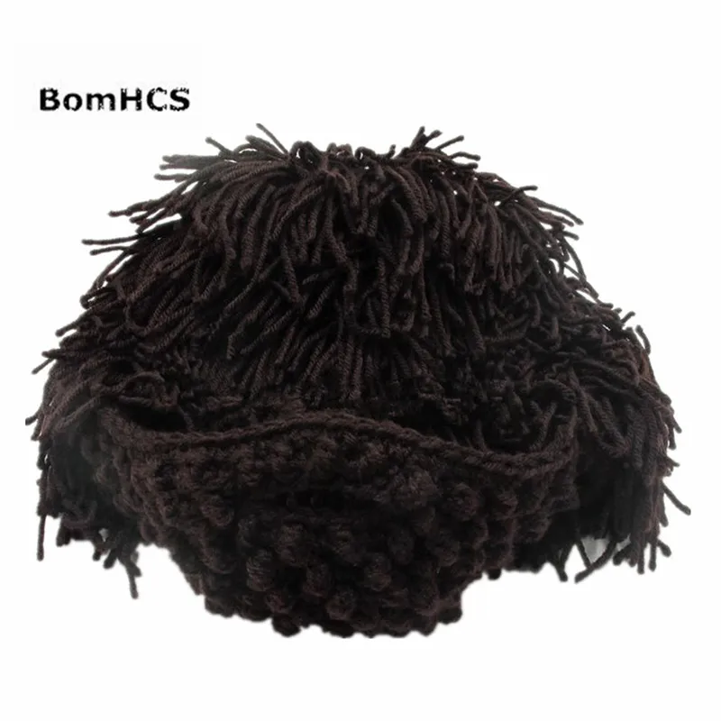BomHCS забавные вечерние маска шапка-парик борода Шапки ручной Хобо вязаные теплые зимние шапки подарок на Хэллоуин