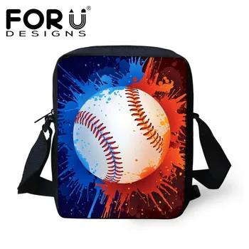 

FORUDESIGNS 3D Painting Small Messenger Women Men Baseball Soccer Ball Pattern Kids Book Bag bolsa feminina Mujer Crossbody Bags