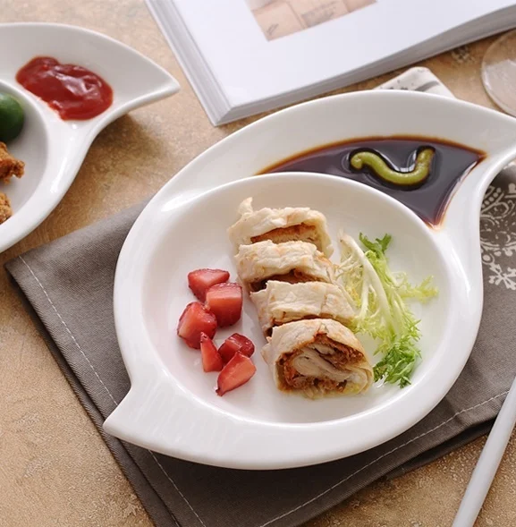 Irregular Shape Ceramics Dinner Plate Assorted Porcelain Box Off Dessert Serving Dish Tableware for Salad Biscuits and Ice Cream