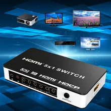 HDMI Switch 5×1 Version 1.4 5 Ports 4Kx2K Switcher HDMI Switch 5 In 1 Out Version1.4 Switcher Powered IR Wireless Remote