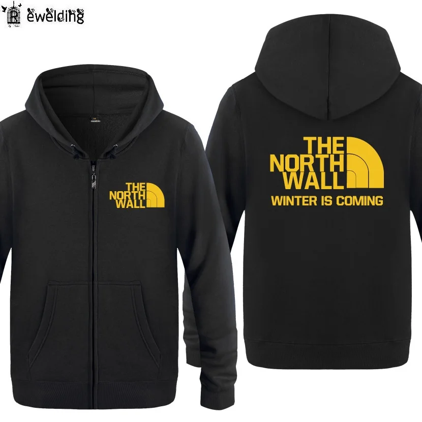 

Zipper Hoodies Men GAME OF THRONES THE NORTH WALL Printed Mens Hoodie Fleece Long Sleeve Man's Jacket Sweatshirt Coat Oversized