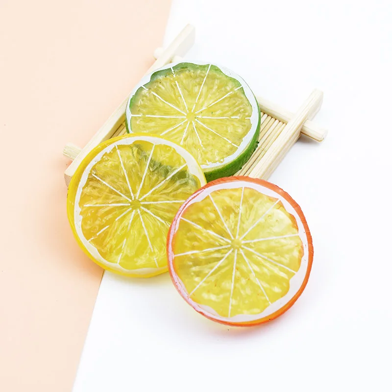 Artificial Fruits and Vegetables 20/50pcs Plastic Lemon Fake Plants Kid Toys Fridge Sticker Diy Needlework Household Decor
