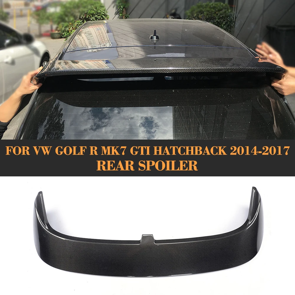 

For VW Golf 7 VII GTI MK7 R 2014 - 2017 Rear Spoiler Non for Volkswagen Golf 7 Standard & R Line Carbon Fiber Roof Spoiler