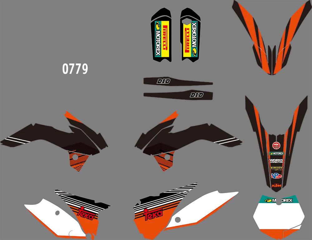0779 мотоциклетные команда Графический и Фоны Этикета Stiker Наборы для KTM SX85 2013