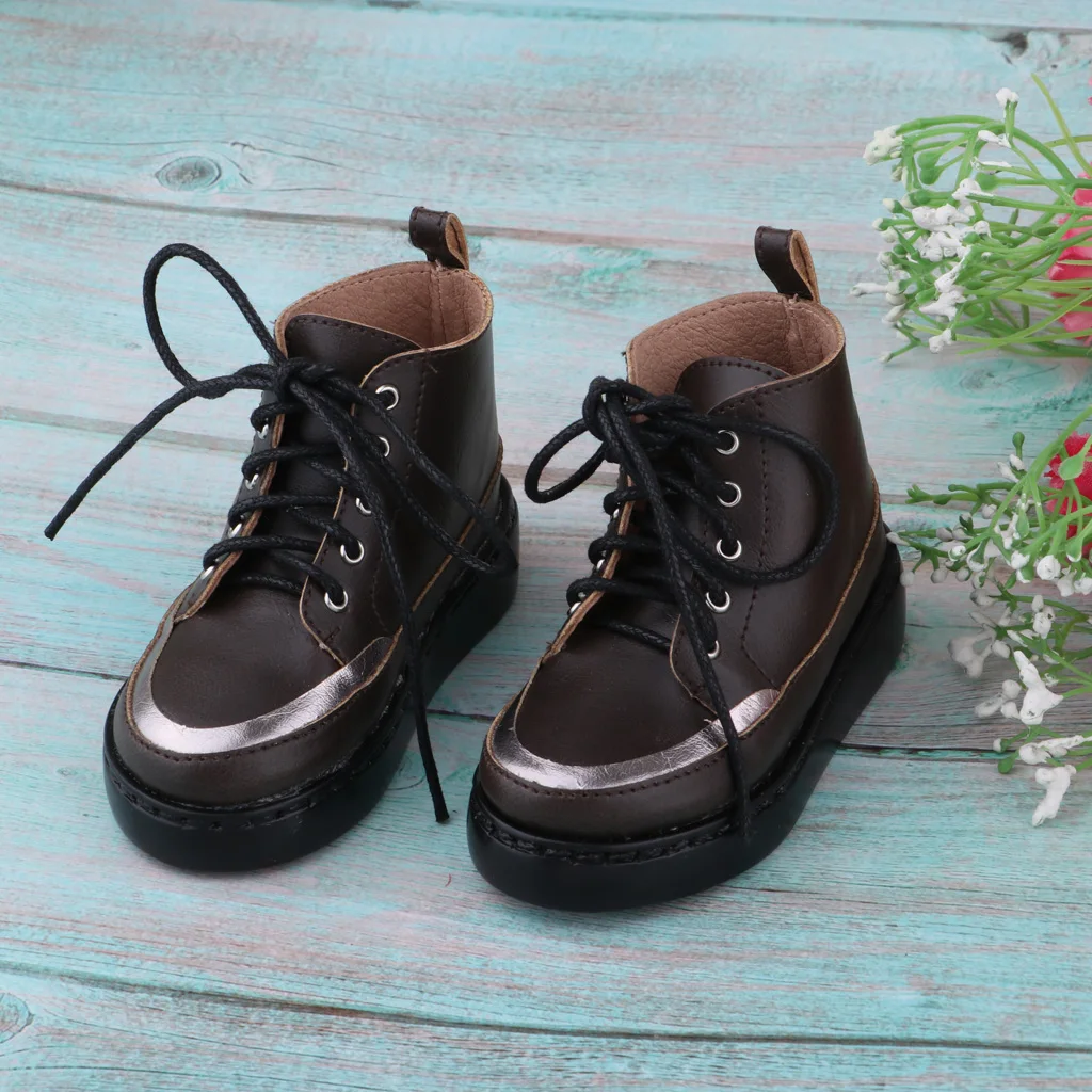 

Handmade 70cm BJD SD17 Uncle Shoes Punk Style Boots for SD Hound DZ70 DOI Ball Jointed Doll Brown