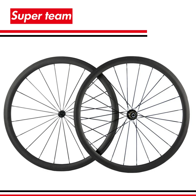 Cheap Superteam 700C 38mm clincher wheelset 3K Matte 0