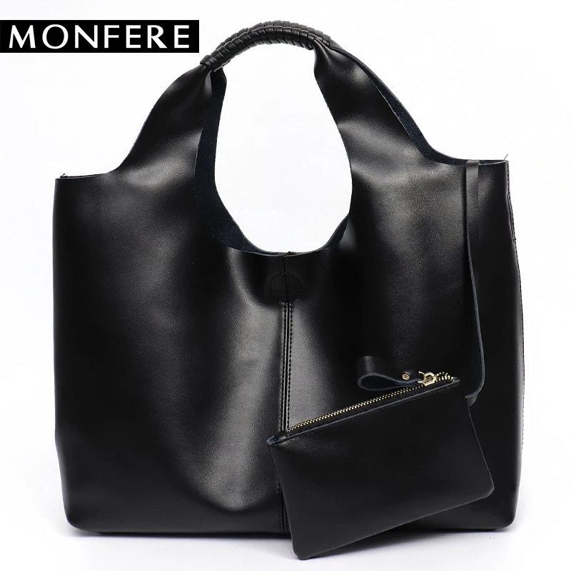 

MONFERE Fashion Solid Women Pillow Handbag Purse Soft Spilt Leather Top-Handle Bag Set Tote Shoulder Bag Large Capacity Handbags