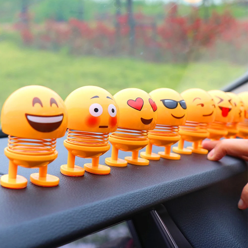 us* 2019 car decoration jewelry spring shaking head doll expression pack 