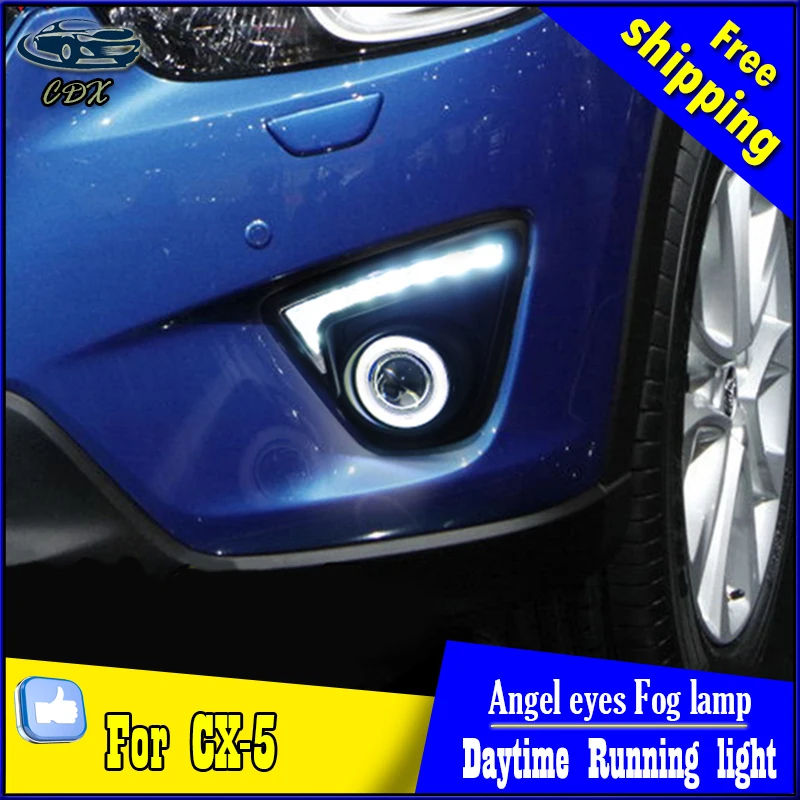 

CDX car styling angel eyes fog light  for Mazda cx-5  2013-2015 year LED DRL+ LED Angel eyes LED fog lamp Accessories