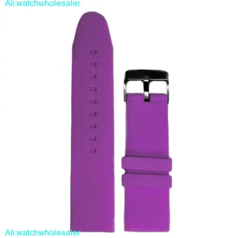 22mm Dark Violet Color Silicone Jelly Rubber Ladies Watch Band Strap WB1062V22JB