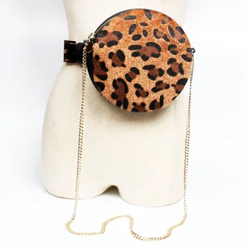 

Leopard Leather Waist Bag Women Belt/Chest Bags Round Luxury Fanny Pack for Women Shoulder Bag Crossbody Waist Pack Bum Purse