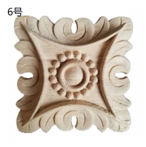 10Pieces/Lot 60x60mm thickness:10-12mm  Joint Small Block Solid Wood Sculpture square decals Applique home decorative