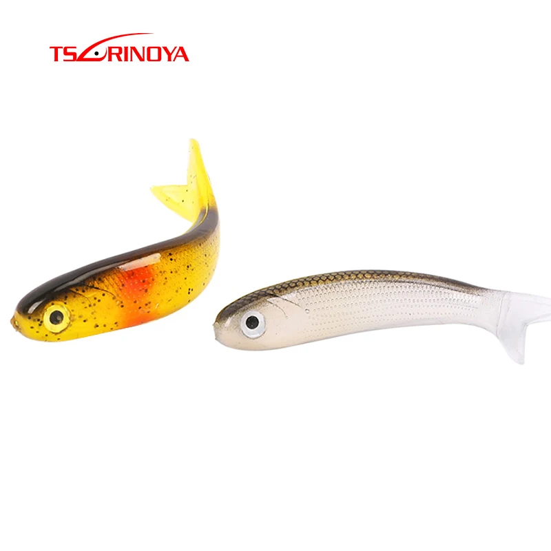TSURINOYA 6 шт./лот 95 мм/6 7 г мягкие приманки рыболовные 3D полые в виде рыбы