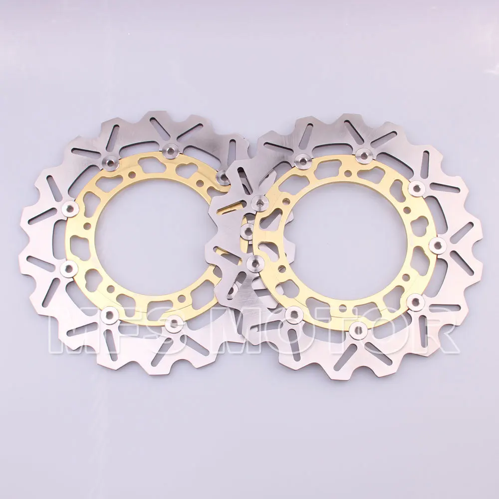 Front Brake Discs Rotor For Yamaha YZFR1 1998 1999 2000 2001 YZFR6 1998 1999 2000 2001 2002 YZF R6 98 99 00 01 02 Gold