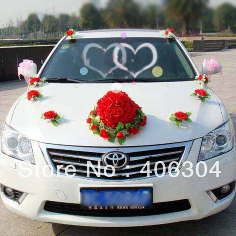 Buy Artificial flowers 1 set/lot wedding car