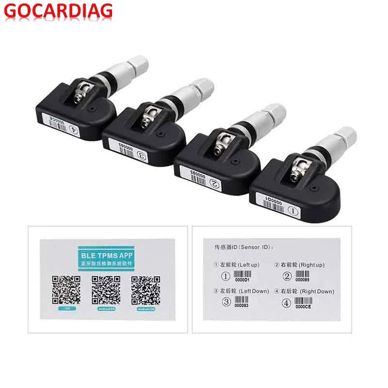 BLE TPMS VC601 Car Tire Pressure Monitor System with 4 Internal Sensors ...
