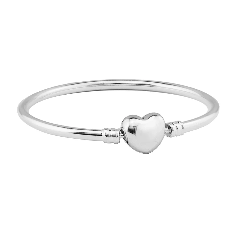 Authentic 100% 925 Sterling Silver Moments Silver Bangle Bracelet with ...