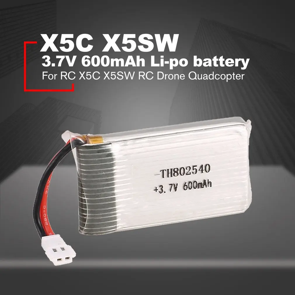 

2PCS 4PCS 3.7V 600mAh JST Plug Li-po Battery for X5C X5SW RC Drone Quadcopter Aircraft UAV Spare Part Accessories Model