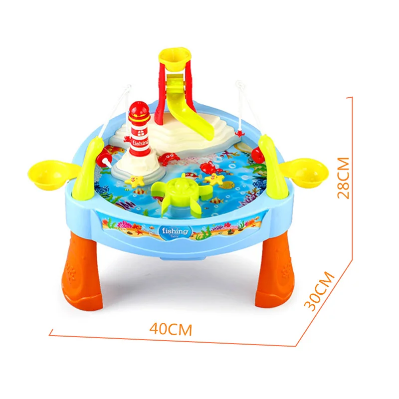 Мини Игровой Набор для рыбалки, электрический магнитный стержень и катушка, игрушка, вода, игра, Забавный рай с музыкой и светильник