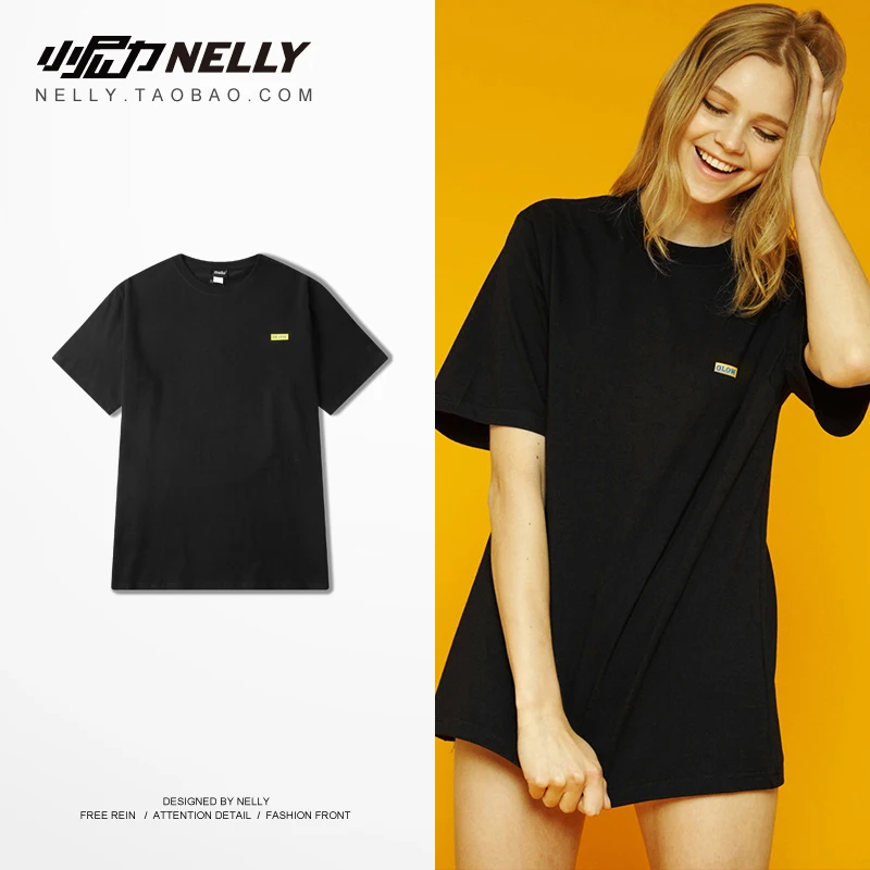 Женская хлопковая футболка с короткими рукавами Nelly повседневный спортивный топ