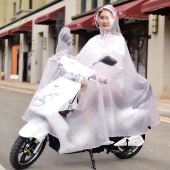 

Transparent Riding Poncho Motorcycle Electrombile Rainwear Men Women Raincoat PVC Windproof Rain Coat for Female CX143