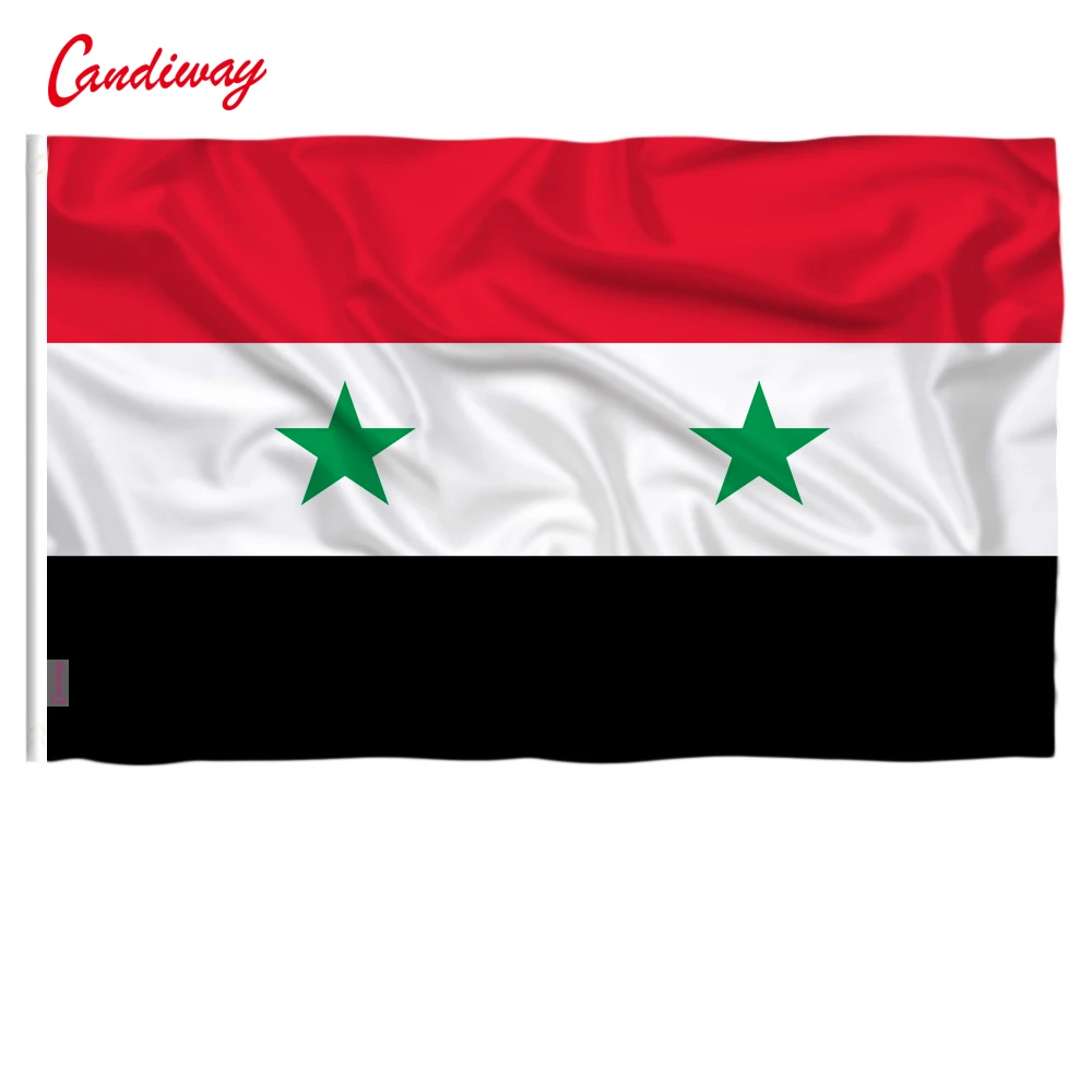 

Syria Flag Banner 90*150cm National flag for Festival Home Decoration banner two star type