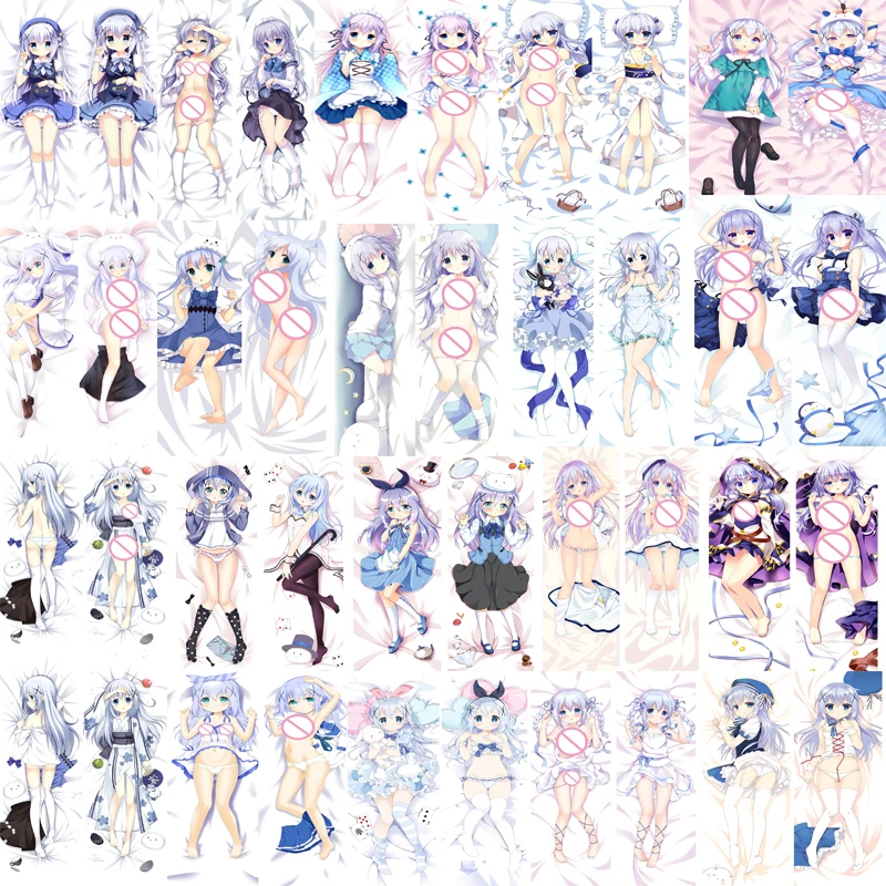 

September update Japanese Anime Is the Order a Rabbit Kafuu Chino otaku Dakimakura pillow cover case hugging Body pillowcases