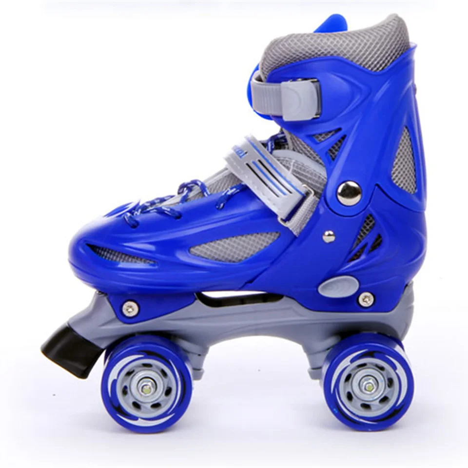 Japy Kid's Roller Skates Size Adjustable Double Line Skates For Children Two Line Skating Shoes Patines With PVC 4 Wheels