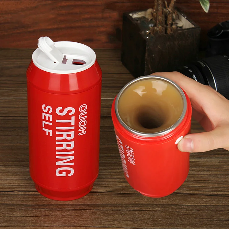 

Creative Cans Shape Electric Self Stirring Coffee Cup Mugs Double Insulated Automatic Electric Coffee Tea Milk Drink Mixing Cups