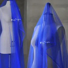 160 см* 100 см синий Супер Прозрачный Ультра-прозрачная Свадебная пряжа Расширенный заказ платье ткань Foresight ткань дизайнерская ткань